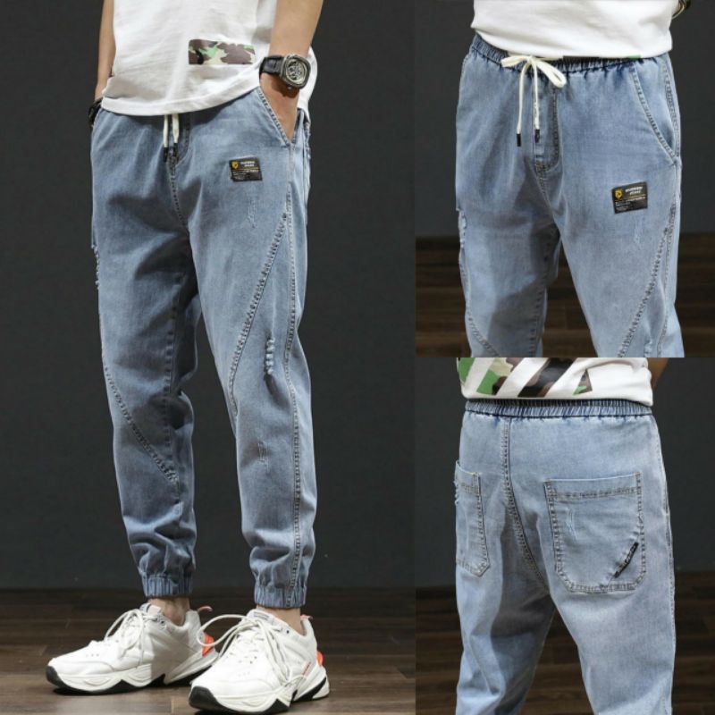 Celana Jogger jeans Pria Korea Style / Celana Jogger Paling Hits Terpopuler / Jogger Jeans Premium