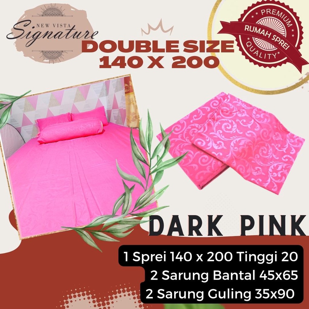 Sprei Signature 140 x 200 Polos Emboss ( Dark Pink / Pink Gelap / Pink Tua )