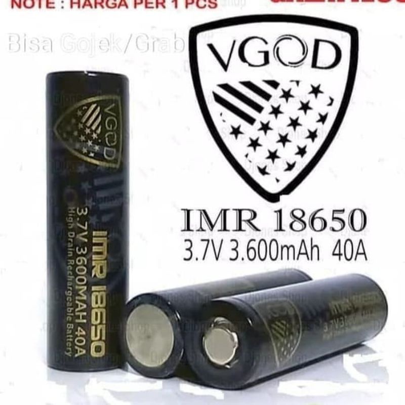 TERBARU BATERAI VGOD  I M R 18650 3.7V 3. 600MAH 40A HARGA SATUAN