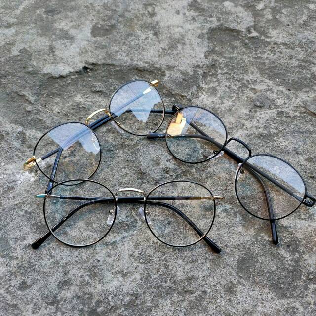 Kacamata bulat photocromic anti radiasi komputer minus dan normal