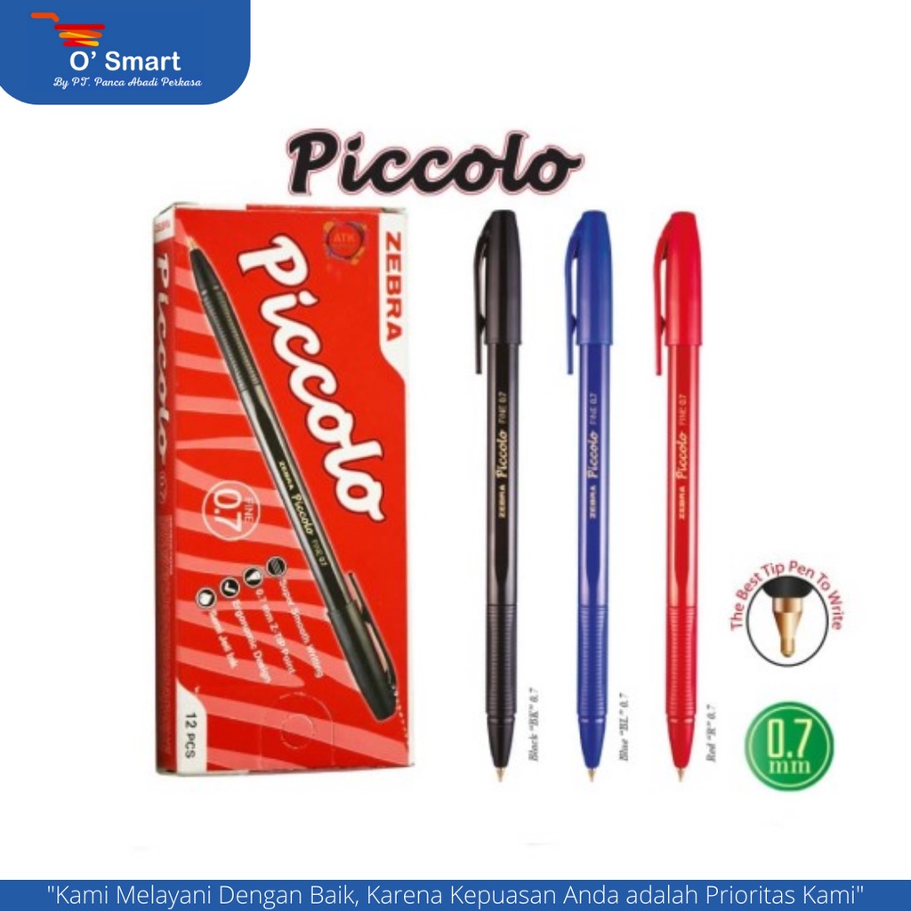 

ZEBRA Pena Piccolo 0.7mm Hitam/Merah/Biru (Per Pcs)