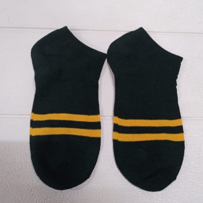 ✧YUKSHOPING✧ Kaos Kaki Fashion Wanita Pria Murah Kaus Motif Semata Kaoskaki Ankle Socks Pendek-GARIS HIJAU