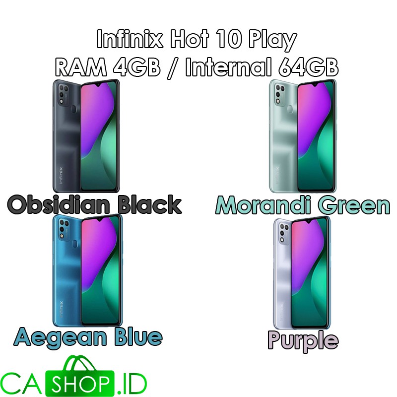 Infinix Hot 10 Play - 4GB 64GB (4/64) G35 - New Original Garansi Resmi