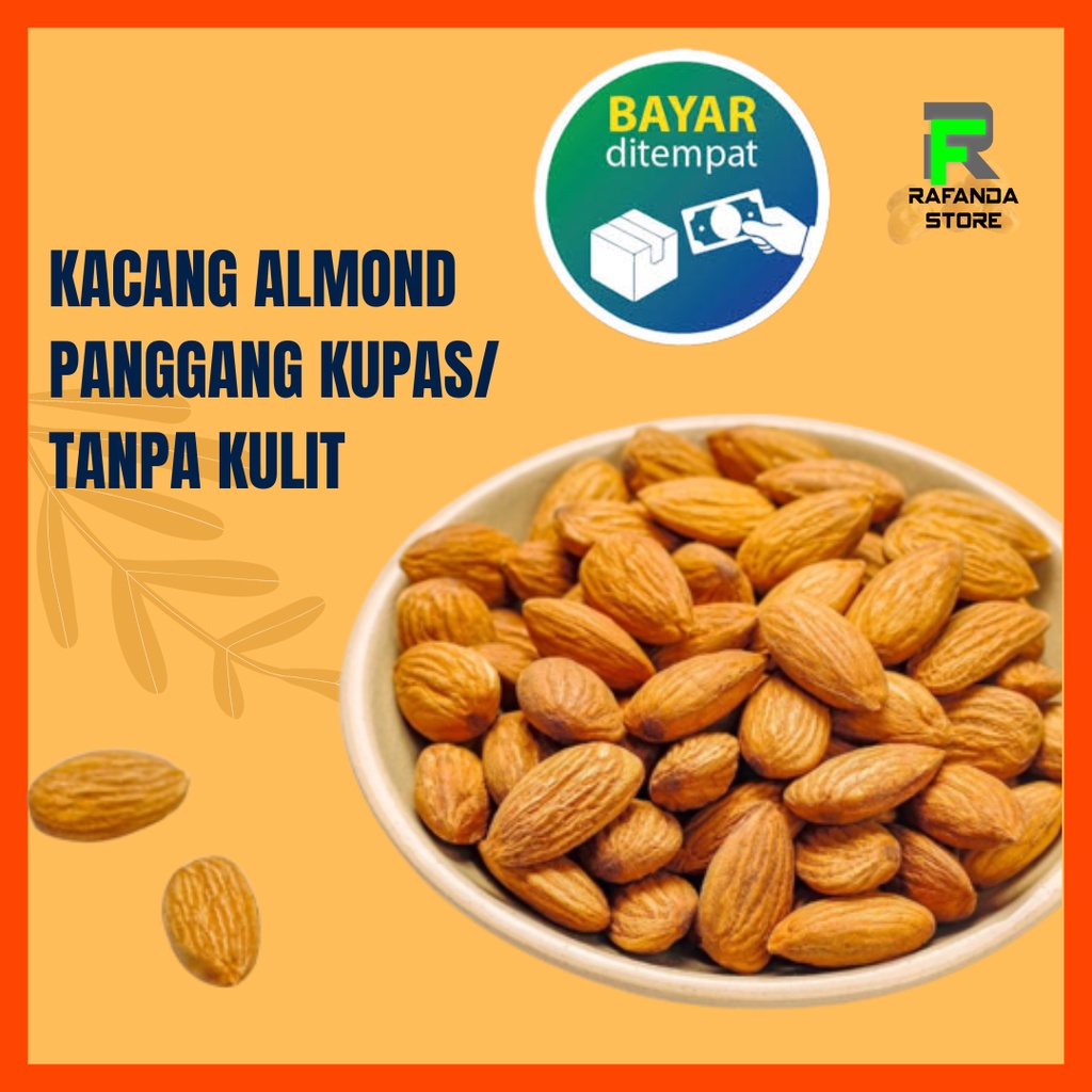 Kacang Almond Panggang  Premium Kupas Tanpa Kulit 1 Kg / Kacang Almon