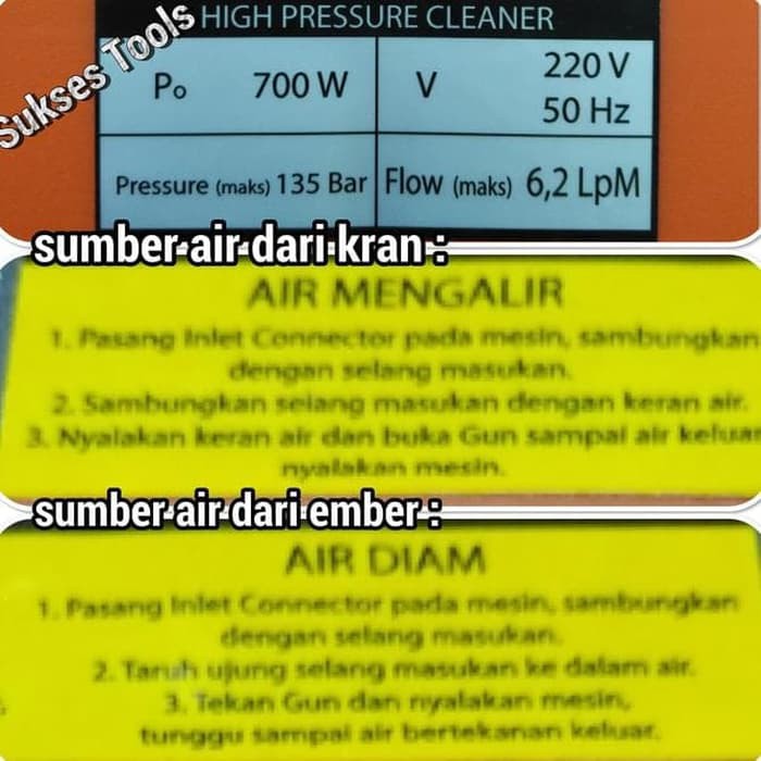 Dijual Daytona 100 M Mesin Steam Cuci Mobil Jet Cleaner Lakoni 700 W 135 Bar Diskon