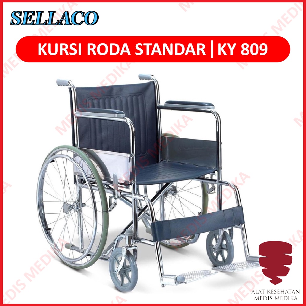 Kursi Roda Standar Sella KY809 Alat Bantu Jalan Putih Sella KY 809