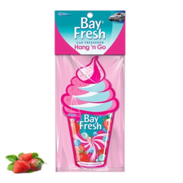 Bayfresh Air Freshener Hang N Go Strawberry Bubblegum / Sakura bloom / Cotton Candy popcorn 100% Ori