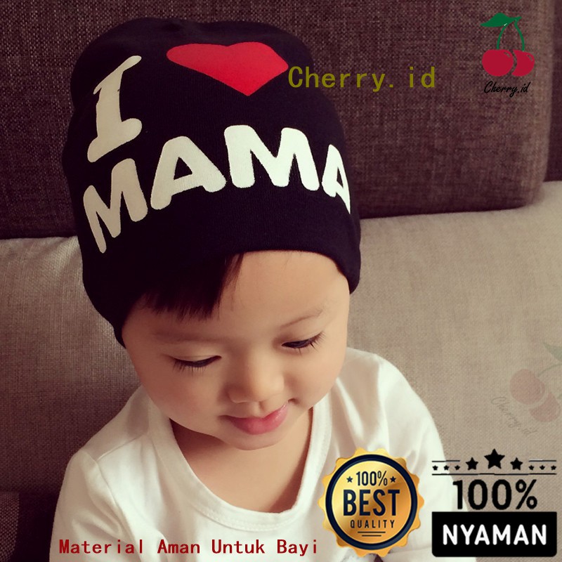 COD Topi Bayi Topi Anak I Love Papa / I Love Mama / Kupluk Bayi / Topi Bayi / Topi Kupluk Anak / Topi Kupluk Bayi TP4