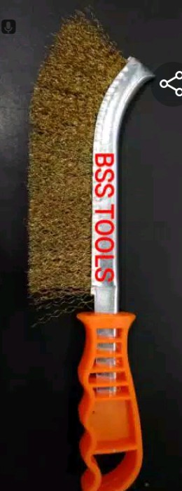 Sikat Las Baja Kuningan Sikat Kawat Golok Bengkok Gagang Plastik