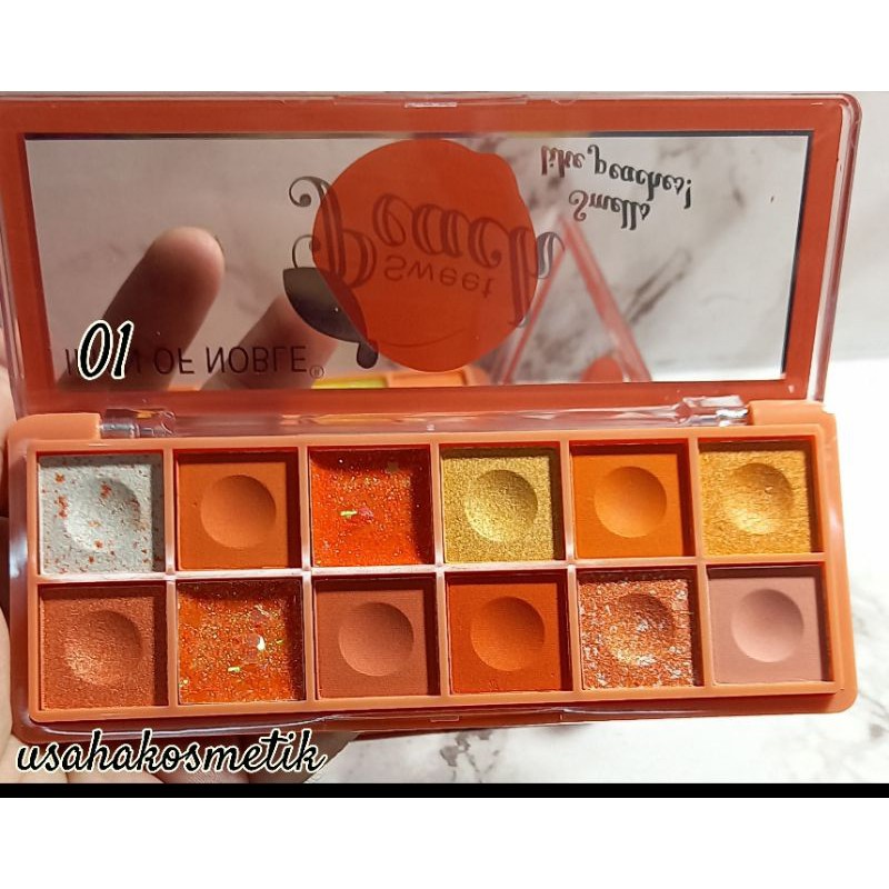 PROMO HOT !!! Perpcs EYESHADOW SWEET PEACH IMAN OF NOBLE PRO EXTRA MAKEUP PALLETE 12 WARNA