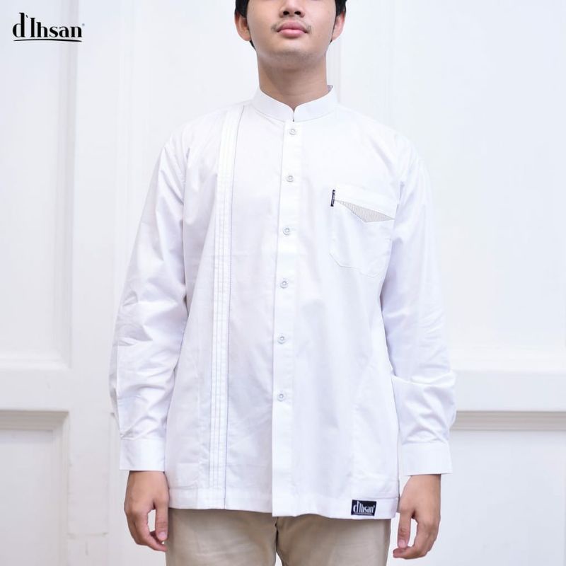 kemeja Koko Lengan Panjang - Baju Koko casual Pria dewasa- d'Ihsan  bahan katun premium