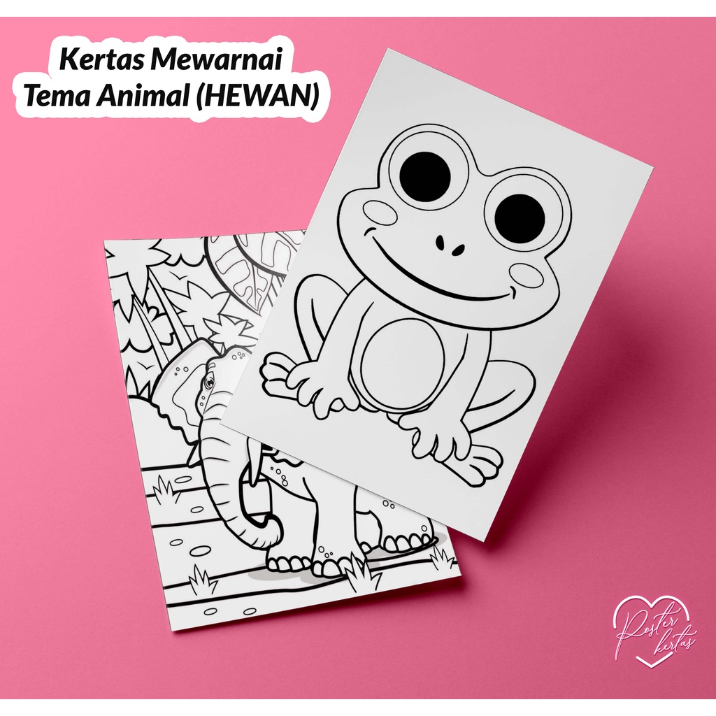 

Kertas Belajar Sketsa Mewarnai Gambar Edukatif Anak Colouring Tema Hewan