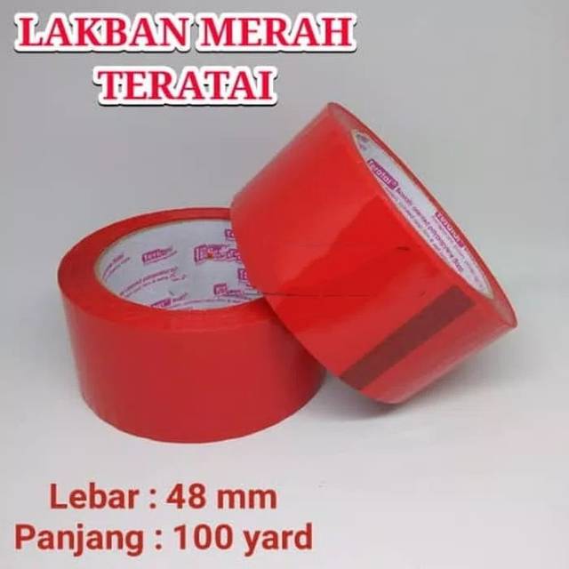 

ISOLASI MERAH TERATAI LAKBAN SELOTIF SOLASI OPP PLASTIK WARNA MERAH