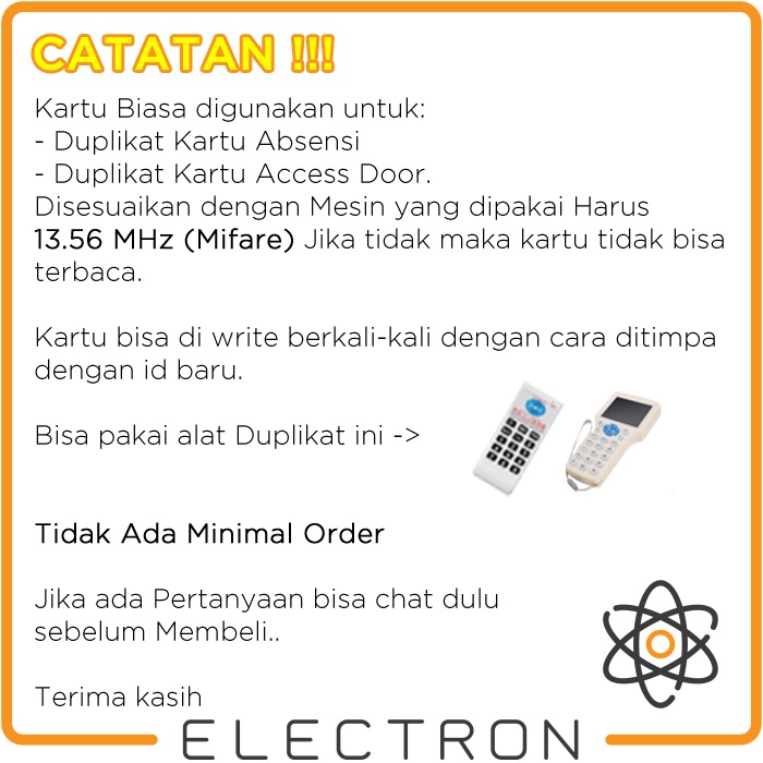 13.56 Mhz Rewritable UID Card - Writable Rewritable Clone Duplicate Kartu Duplikat 13.56MHz