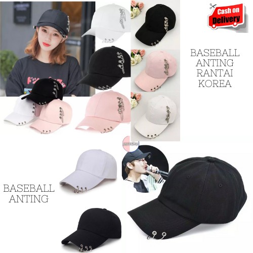 Topi Baseball Korea Rantai Anting Trendy dan Stylish Kpop Kualitas Premium Termurah