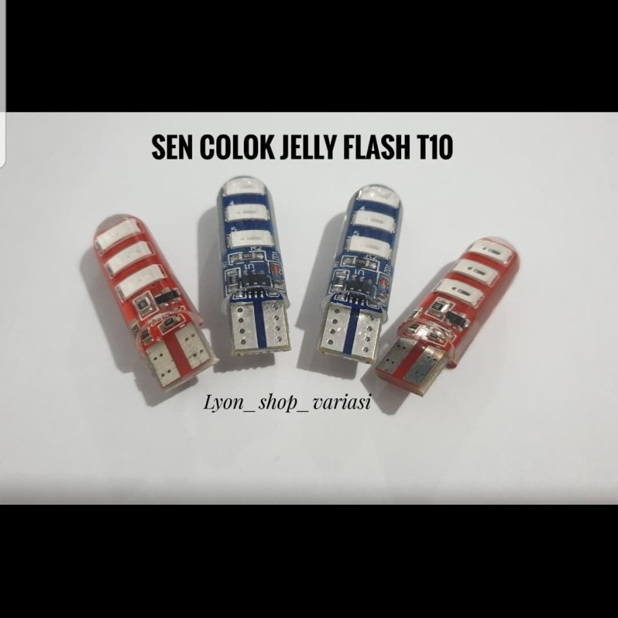 Lampu Sen Colok Jelly Kedip Flash - Biru