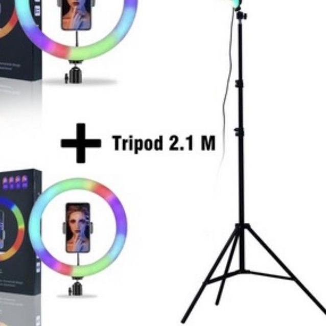 ➼ Tripod 2.1 M Ring Light 26cm Ring light Selfie RGB M26 3118 3130 Besi Selfie Tripod 2.1M ★