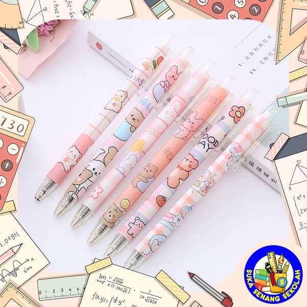 

( 12pcs ) SELUSIN Pulpen Cetek Beruang Imut S0212