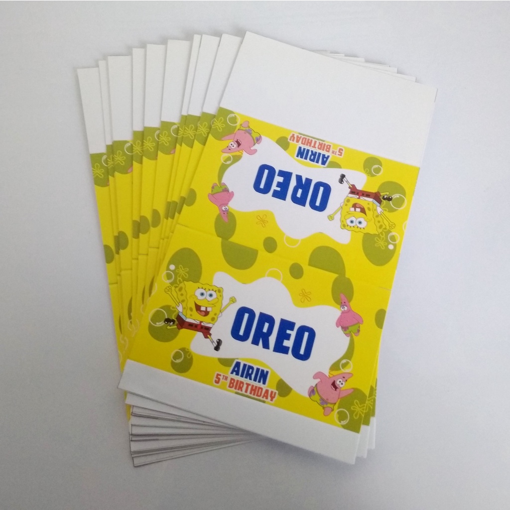 table taq spongebob / label makanan spongebob / table taq custom spongebob