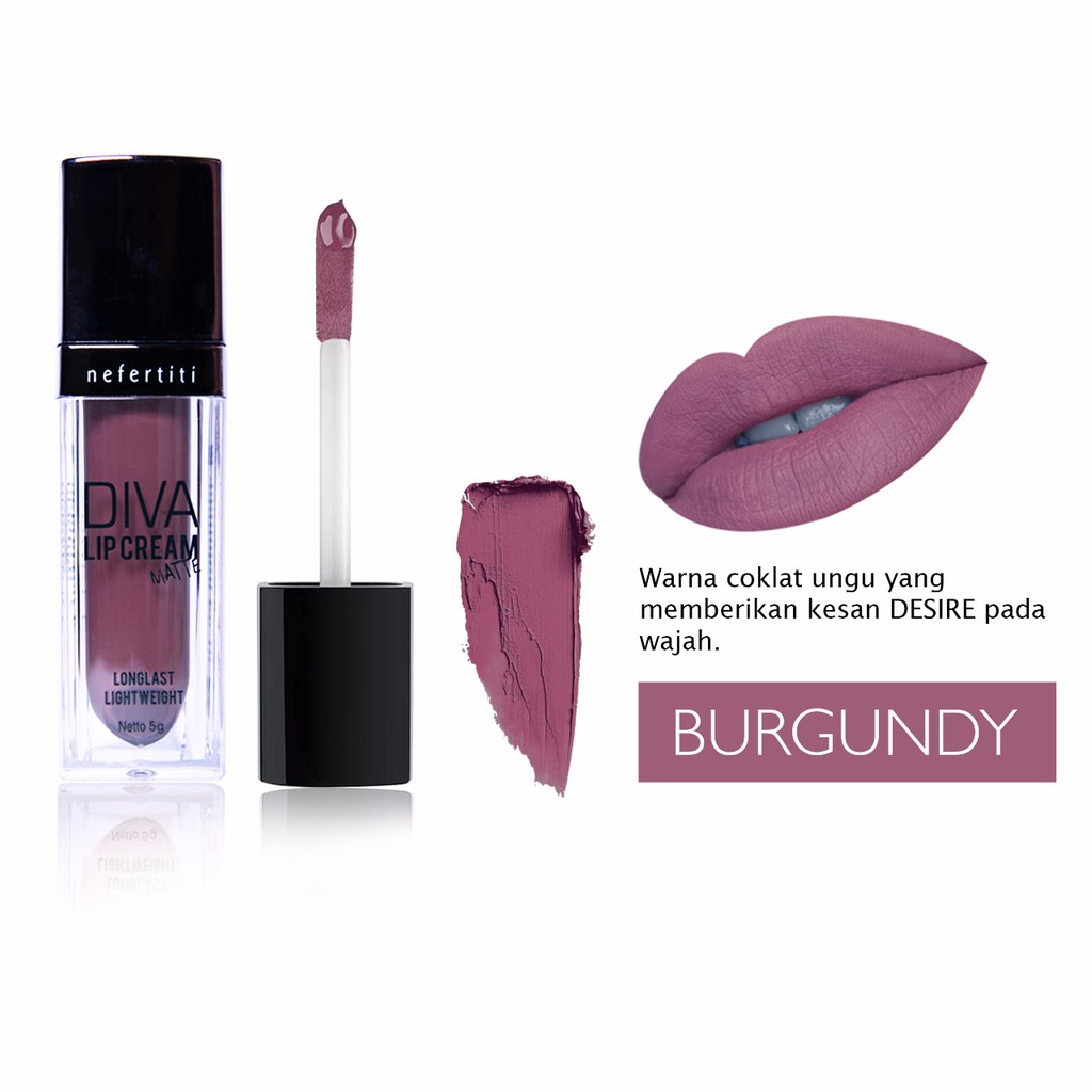 Nefertiti Paris Diva Lip Cream Matte Burgundy