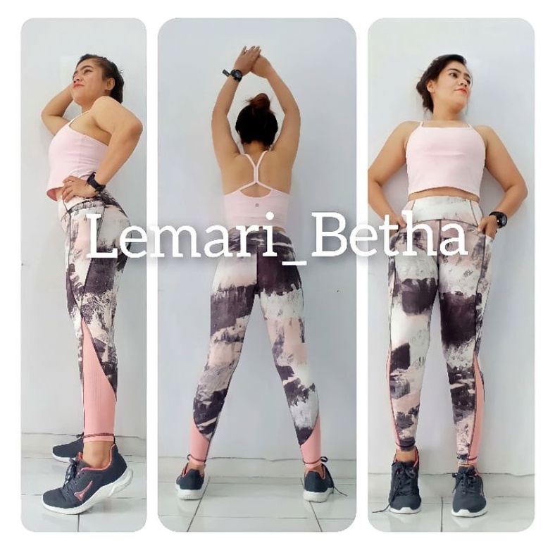 X by Gottex abstract mesh leggings