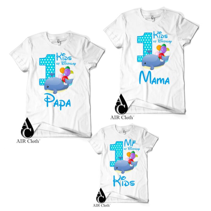 Kaos/Baju Custom Family Whale Sablon Printer DTG