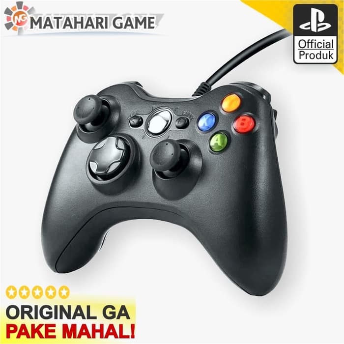 Microsoft Stick XBOX 360 Original Pabrik Wired Xbox 360 / PC -Hitam ORIGINAL Original original