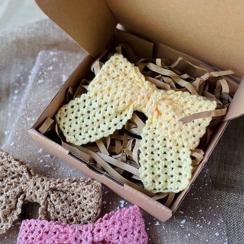 Oversized Bow Hair Tie Rajut (Short)