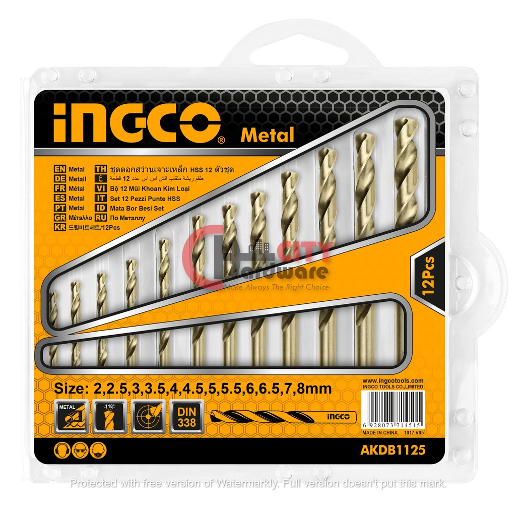 INGCO MATA BOR BESI  SET 12PCS AKDB1125