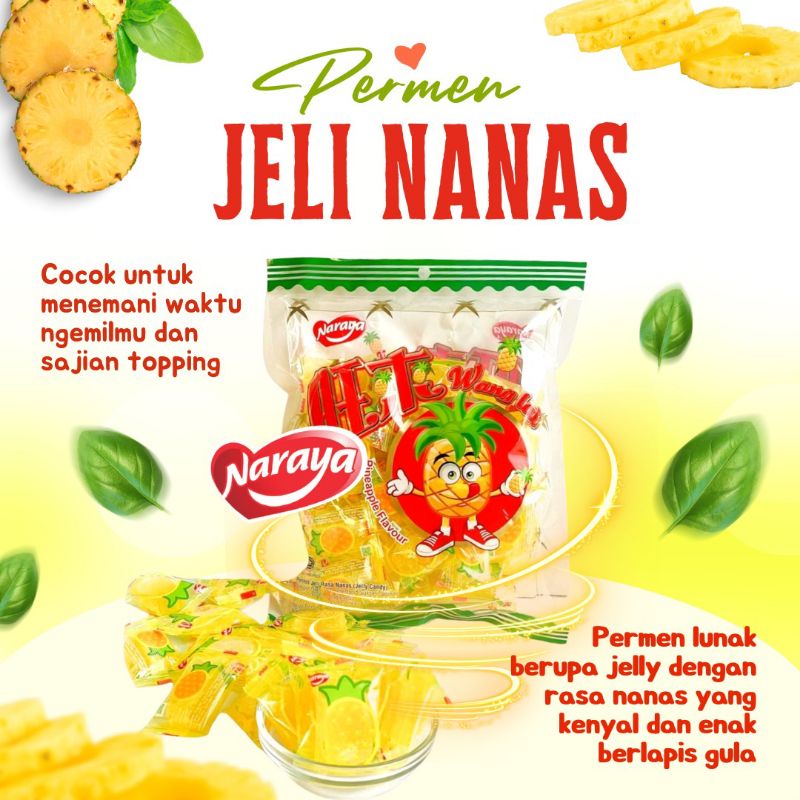 

Naraya jelly nanas 400gr/Permen jelly/Permen nanas