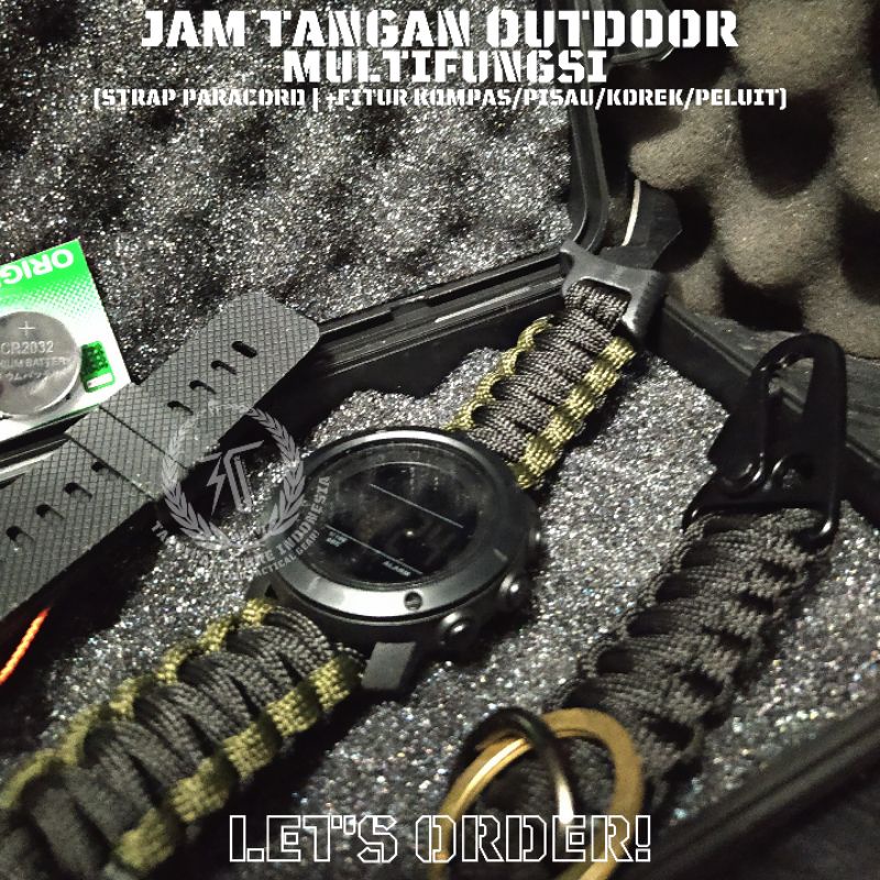 Jam Tangan Paracord Custom - Jam Tangan Tactical Outdoor Survival TSI SERIES #01