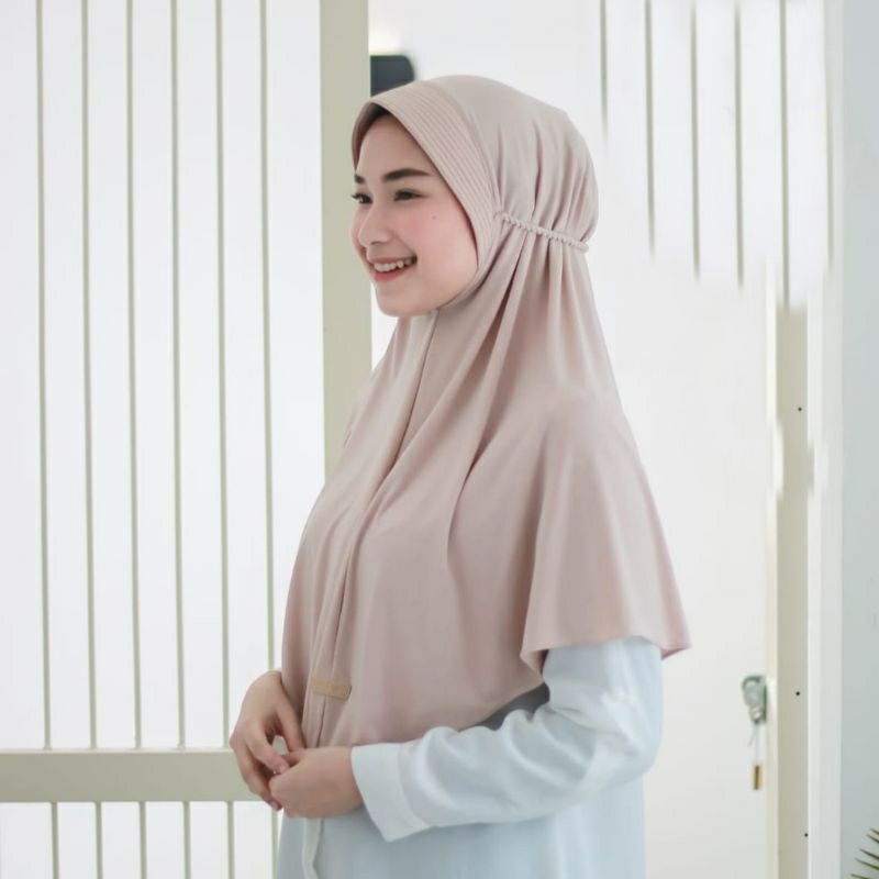 jilbab dewasa bergo instan daily / kerudung instan pet tali ropel polos jersey premium