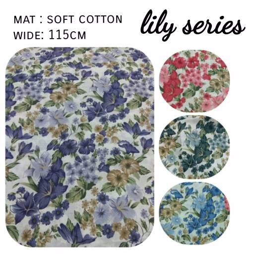 BAHAN Kain Katun Jepang KW ( soft cotton ) Motif Bunga lily