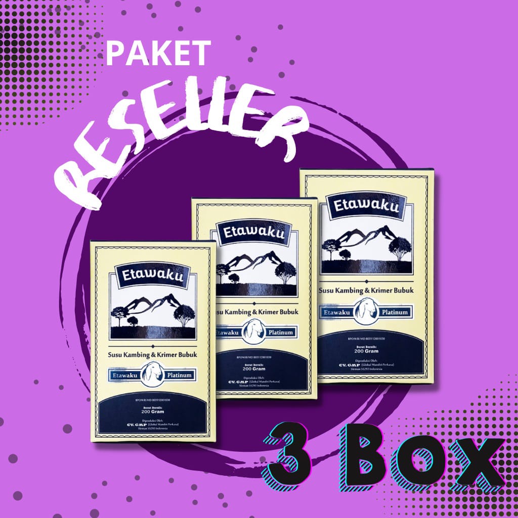 

PAKET 3 BOX SUSU ETAWAKU PLATINUM - SUSU KAMBING ETAWAKU BUBUK