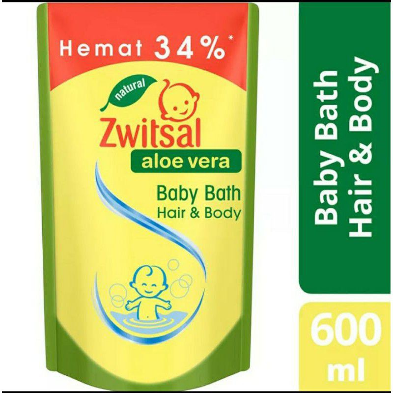 Zwitsal Natural Baby Bath 2 In 1 2in1 Hair &amp; Body 450ml 600ml 600 ml Anti Bacterial Rich honey