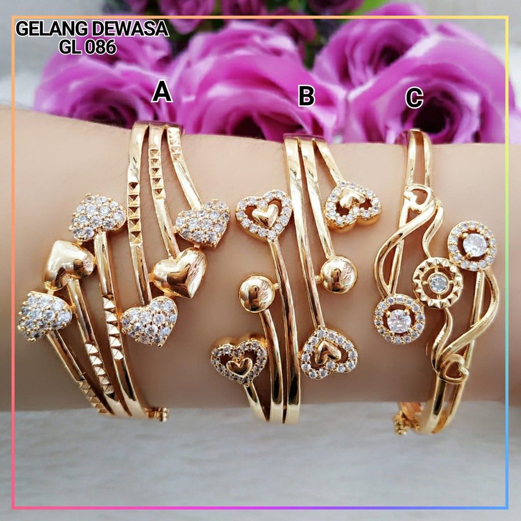 Gelang xuping gelang dewasa bangle permata lapis emas GL 086