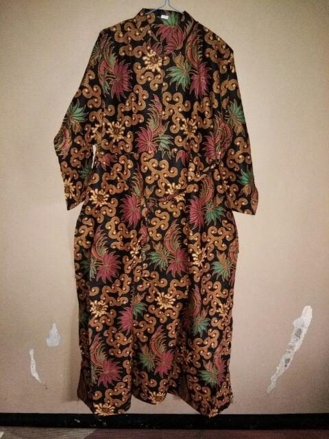 Baju Batik Couple Keluarga Gamis Busui Seragam Batik Keluarga Modern Motif Sogan Sekar Terbaru