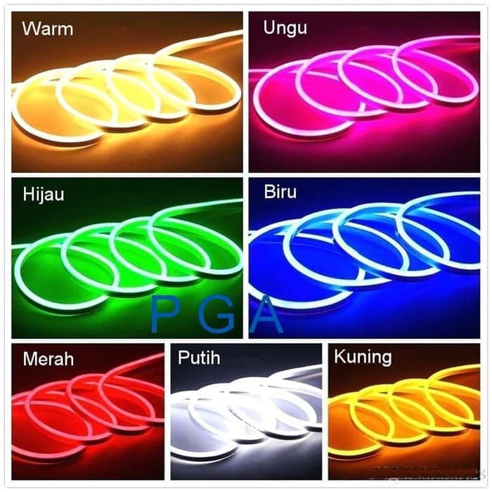 Lampu Neon Flex LED Selang Flexible Strip Fleksibel Merah Muda Pink