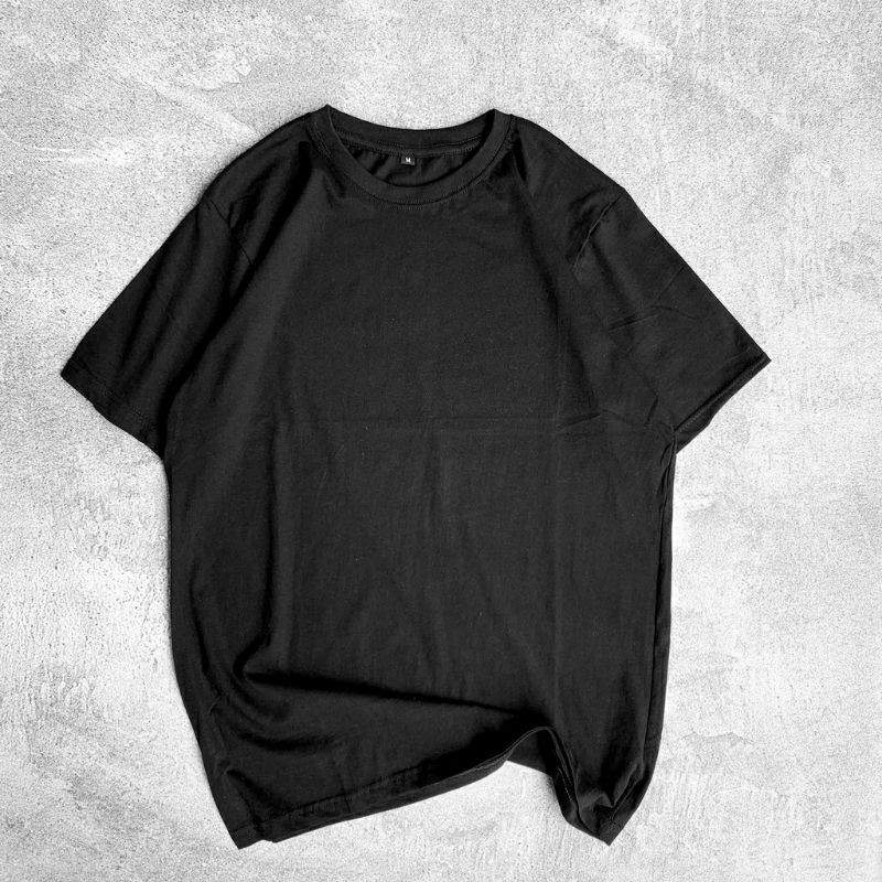 BAJU koas polos hitam tangan pendek | kaos polos distro hitam | baju hitam | baju polos hitam pria d