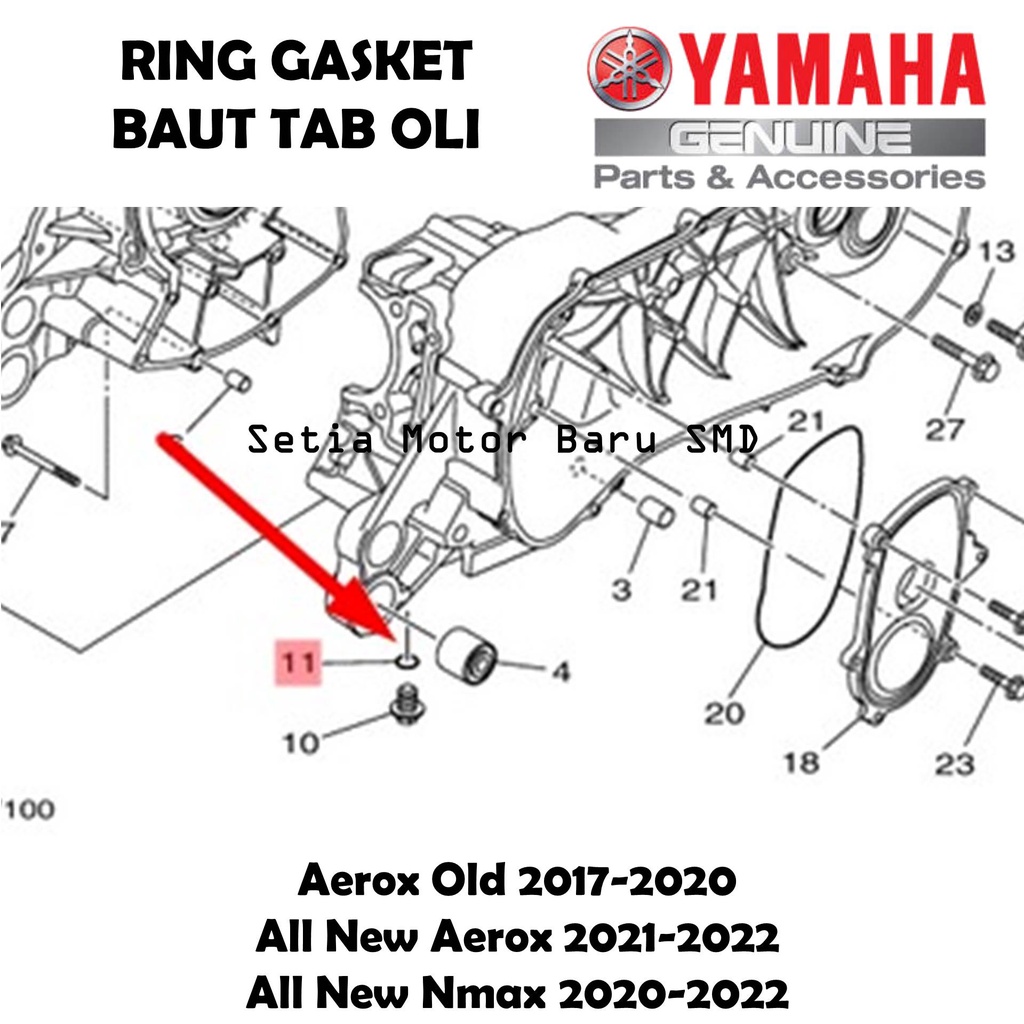 Ring Gasket Baut Tab Oli Mesin Lexi Aerox Old All New Aerox Nmax N Max 2020 Asli Original Yamaha