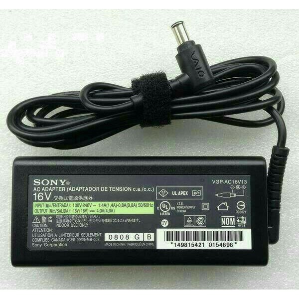 Adaptor Charger Original Sony Vaio 16V 4.0A, PCG-700 PCG-800 VGP-AC16V