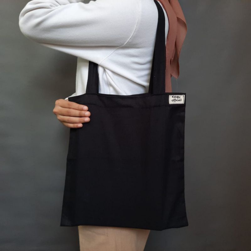 TOTEBAG HITAM POLOS TOTE BAG POLOS  TAS LINEN TOTE BAG LINEN TAS INDOMARET TAS KECIL TAS TOTEBAG TAS