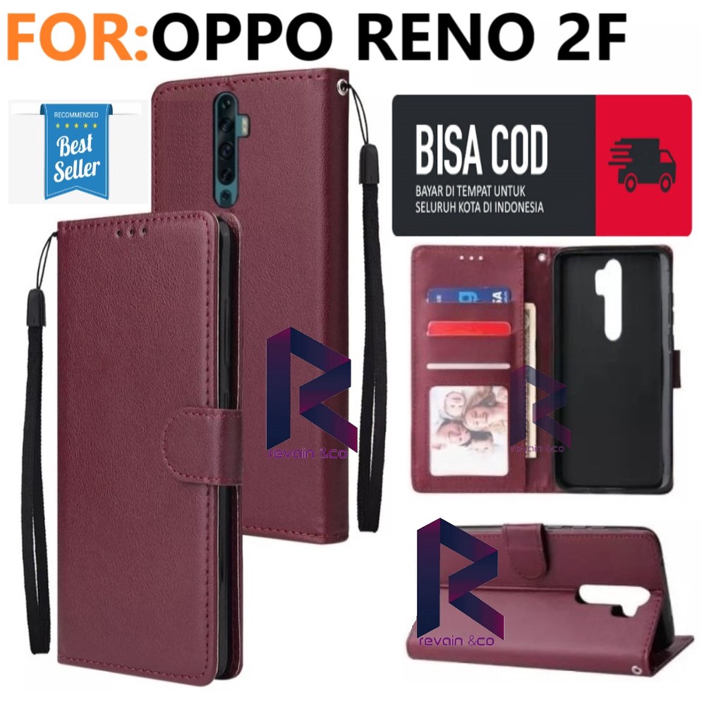 OPPO RENO 2F CASE FLIP WALLET LEATHER KULIT PREMIUM SARUNG BUKA TUTUP FLIP CASE OPPO RENO 2F