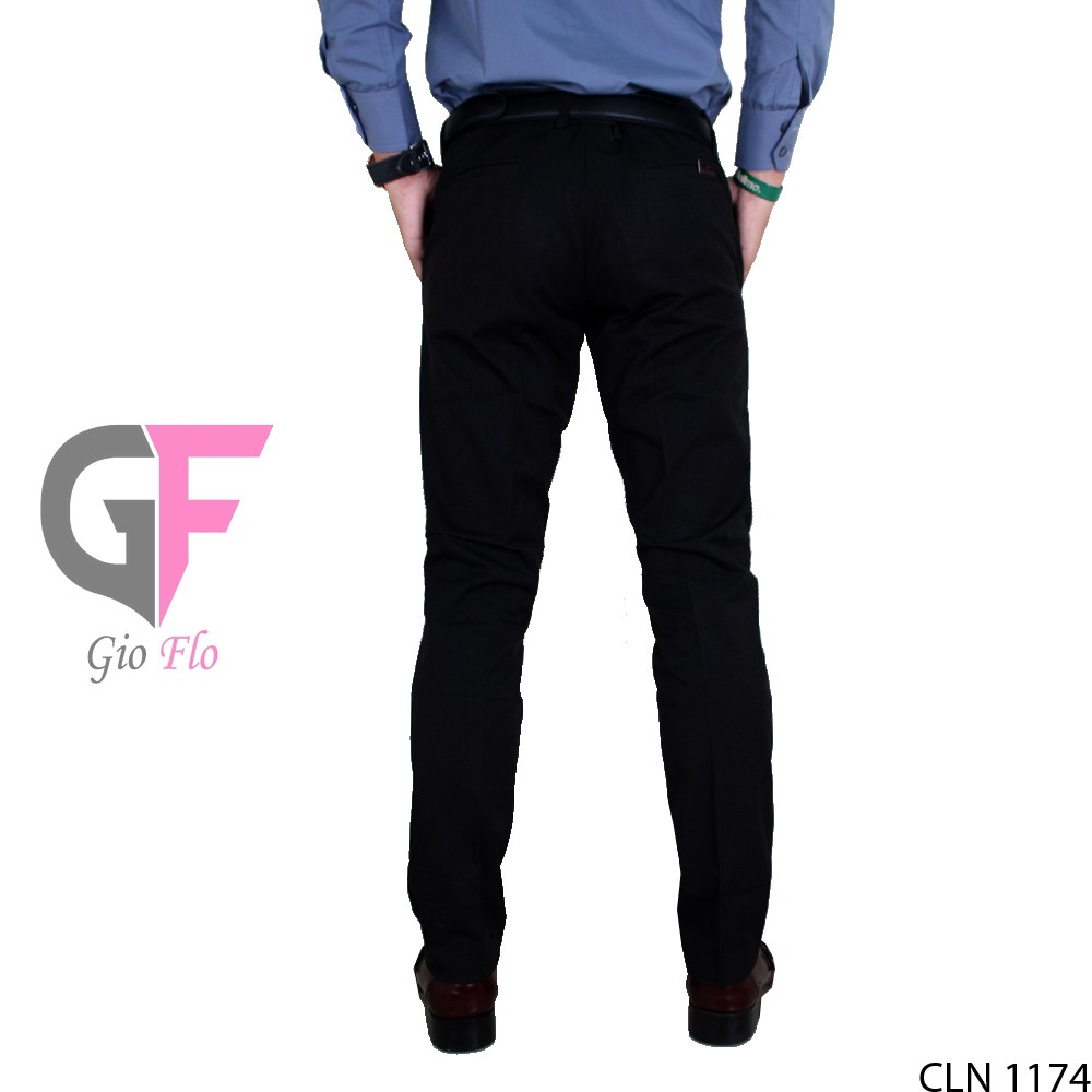 GIOFLO Celana Slim Fit Terbaru Formal Pria Black / CLN 1174