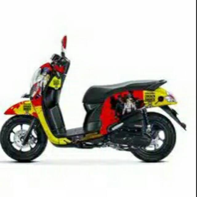DECAL SCOOPY PUBG KUNING KOMBINASI RED FULL BODY