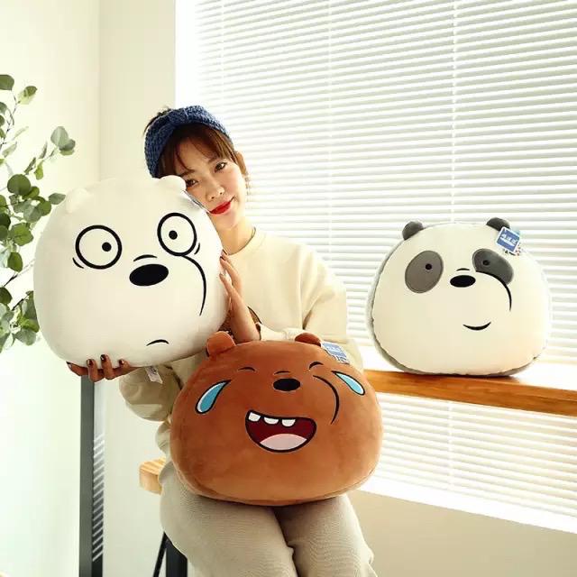 Boneka Bantal Kepala WE BARE BEARS Panda Terbaru Berbahan Halus dan Lembut bantal sova cocok untuk hiasan