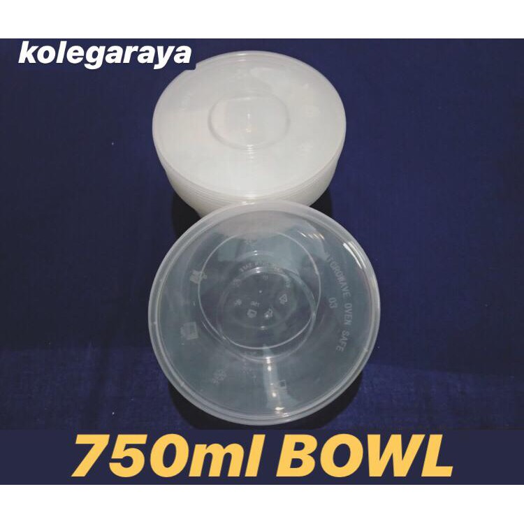 Kotak Makan Thinwall Bowl Mangkuk Plastik FoodGrade OTB 750ml ISI 25pcs