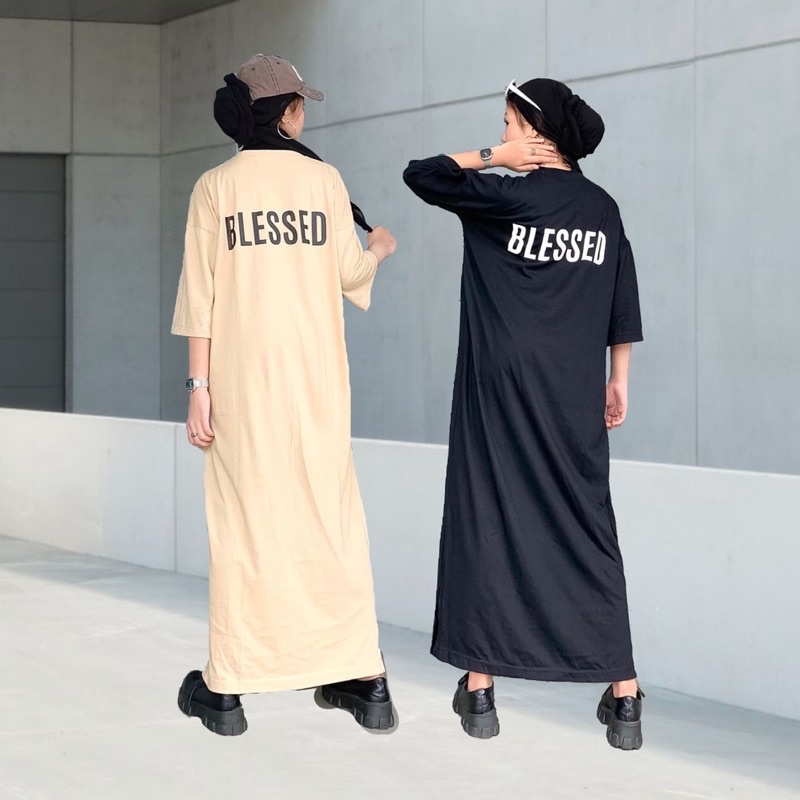 blessed dress oversize gamis jumbo dress kaos hitam gamis polos bigsize