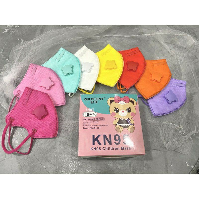Masker KN95 Anak Warna Warni / KN95 FULL COLOUR with Valve Respirator / 3-12th / Disposable / 3ply