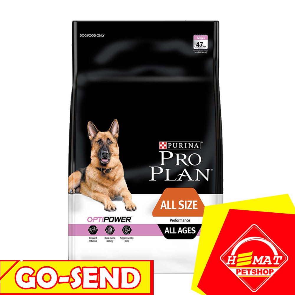 [GOSEND] Pro Plan All Size Dog Performance OptiPower 20 Kg / Makanan Anjing Proplan 20Kg murah